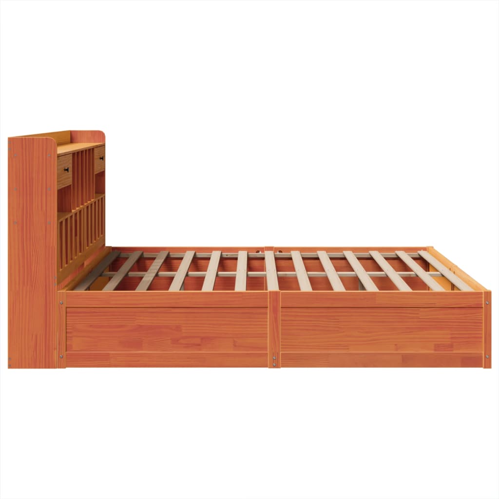 Bed Frame without Mattress Wax Brown 180x200 cm Super King Solid Wood Pine
