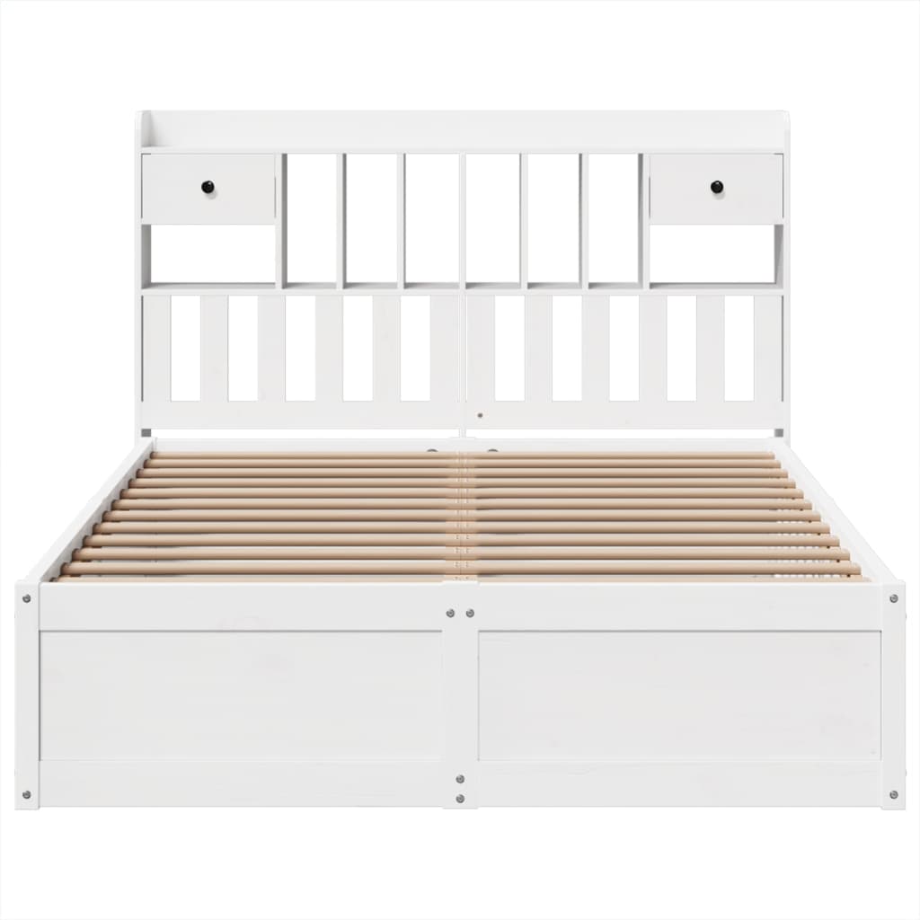 Bed Frame without Mattress White 160x200 cm Solid Wood Pine