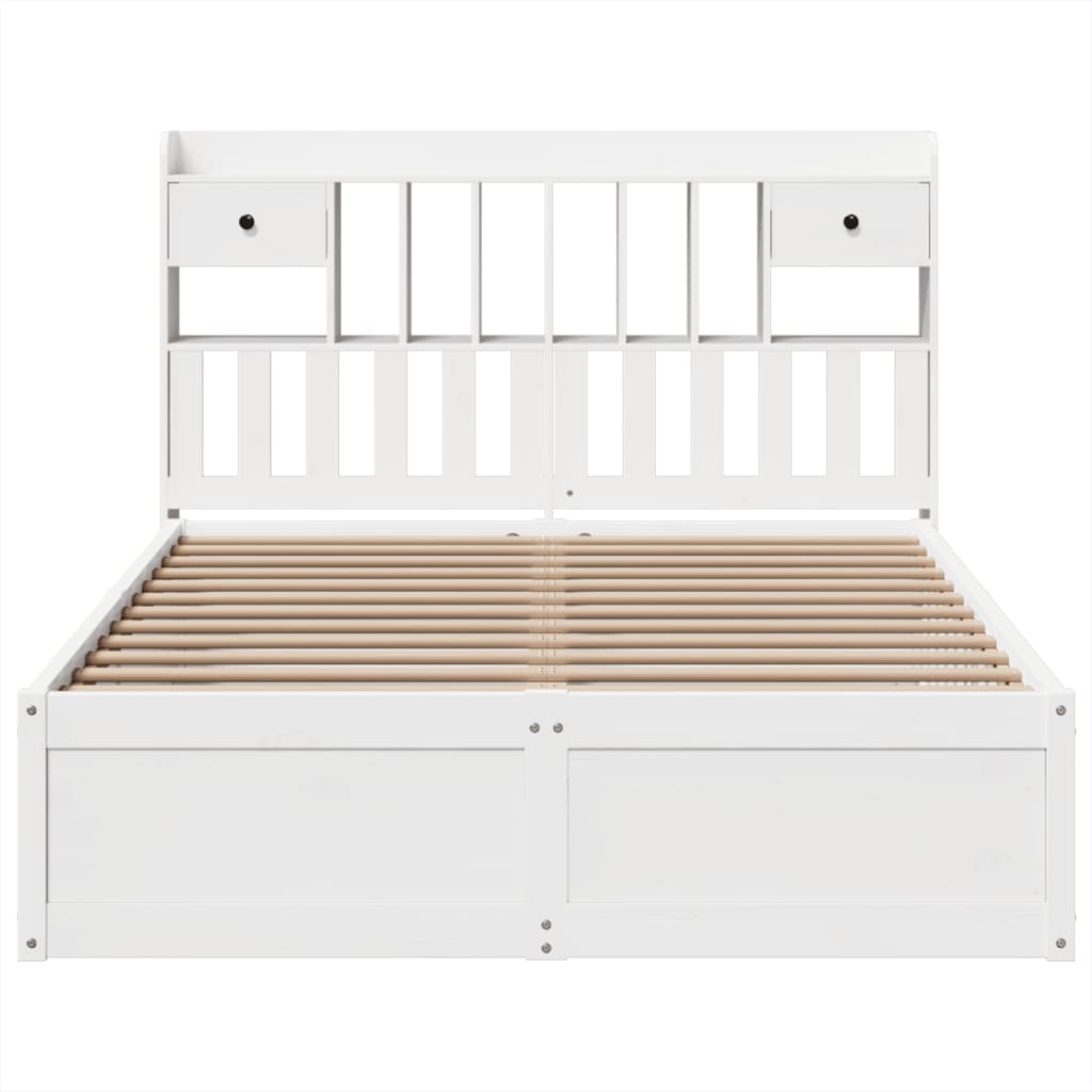 Bed Frame without Mattress White 140x200 cm Solid Wood Pine
