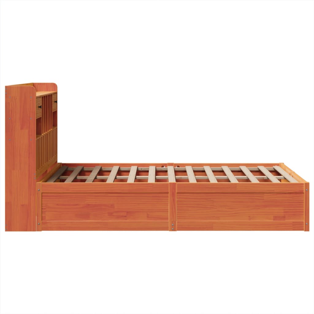 Bed Frame without Mattress Wax Brown 120x200 cm Solid Wood Pine