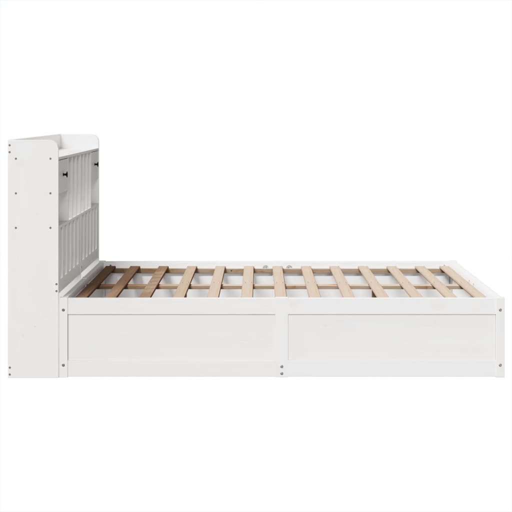 Bed Frame without Mattress White 140x190 cm Solid Wood Pine