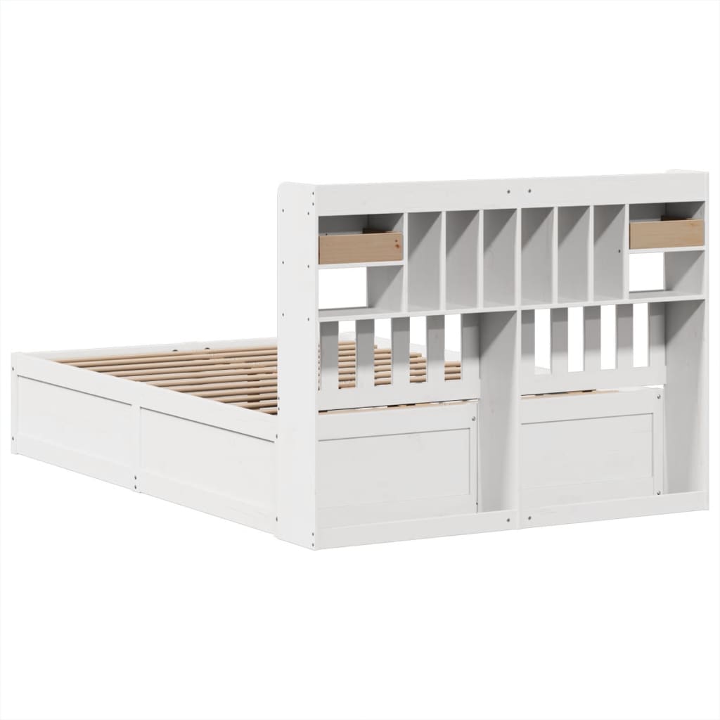 Bed Frame without Mattress White 140x190 cm Solid Wood Pine