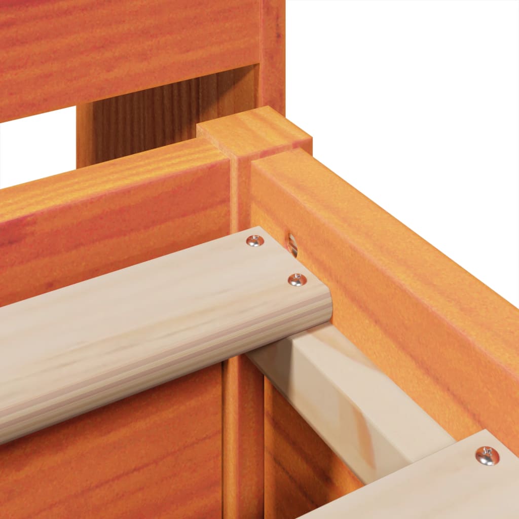 Bed Frame without Mattress Wax Brown 140x190 cm Solid Wood Pine