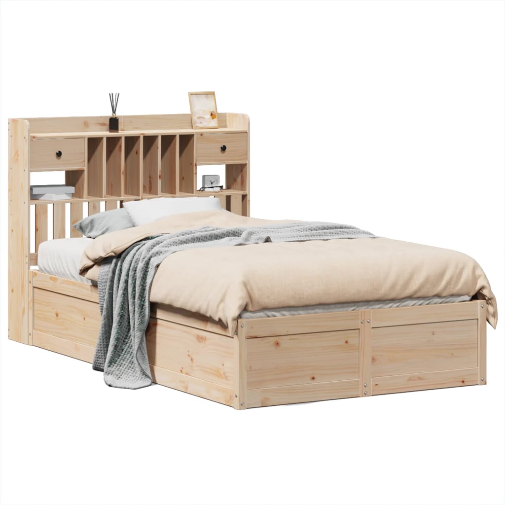 Bed Frame without Mattress 135x190 cm Double Solid Wood Pine