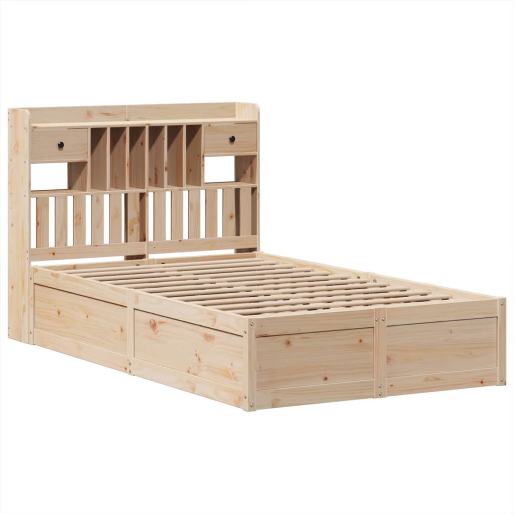 Bed Frame without Mattress 135x190 cm Double Solid Wood Pine