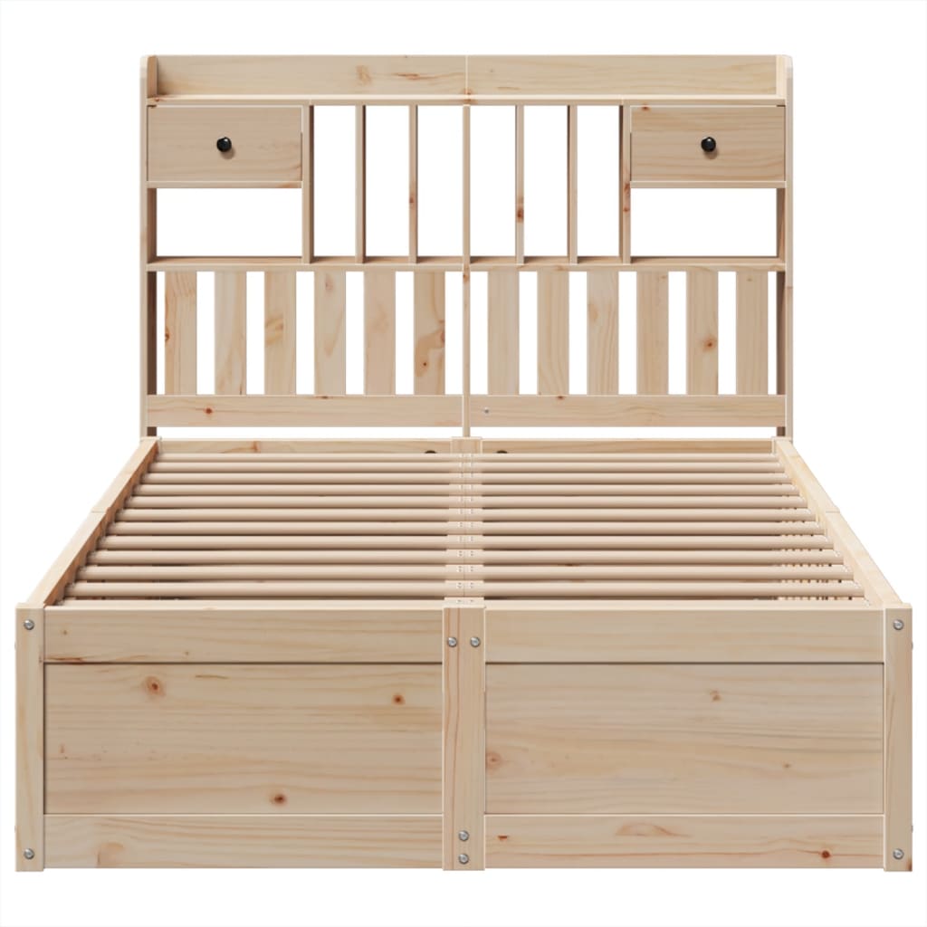 Bed Frame without Mattress 135x190 cm Double Solid Wood Pine