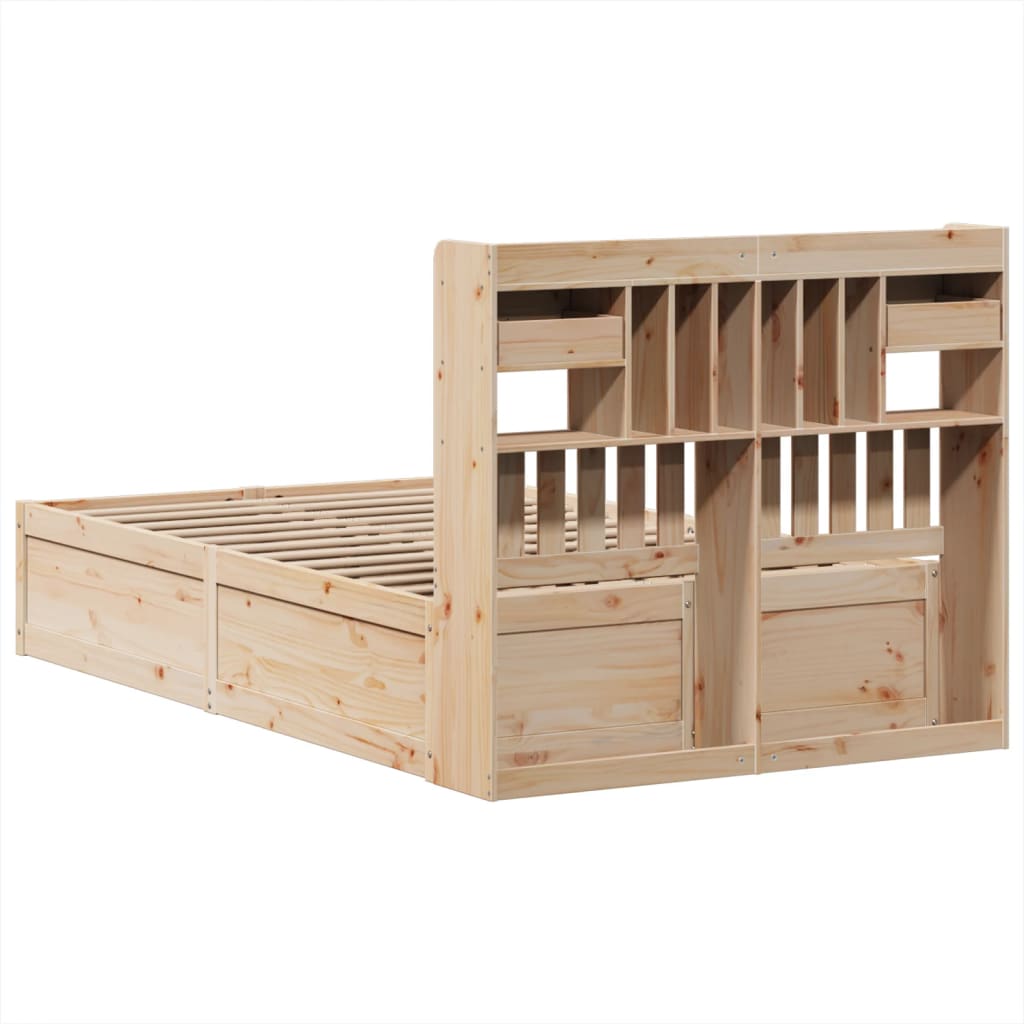 Bed Frame without Mattress 135x190 cm Double Solid Wood Pine