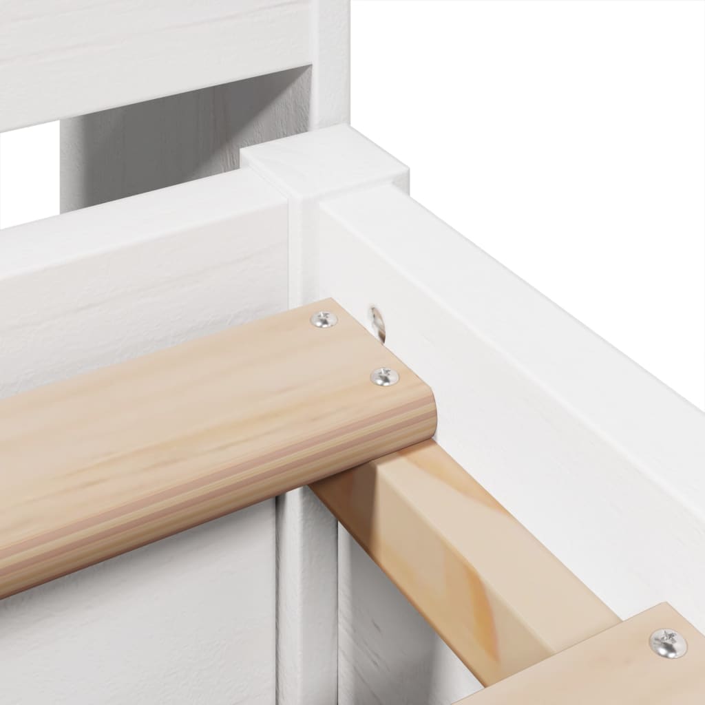 Bed Frame without Mattress White 135x190 cm Double Solid Wood Pine