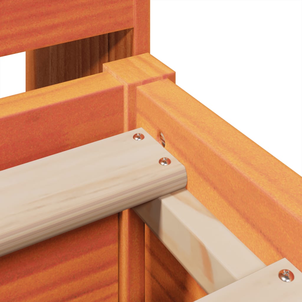 Bed Frame without Mattress Wax Brown 120x190 cm Small Double Solid Wood Pine