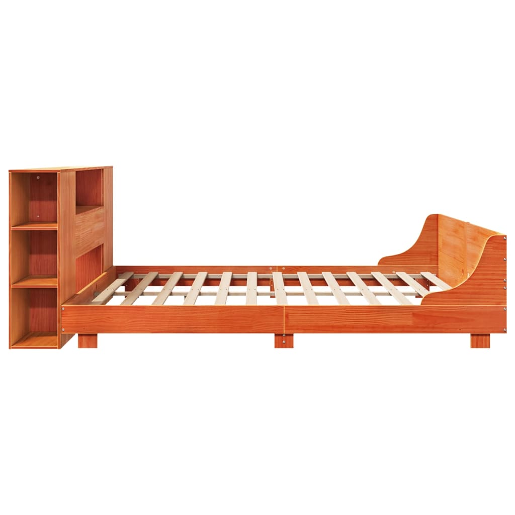 Bed Frame without Mattress Wax Brown 200x200 cm Solid Wood Pine