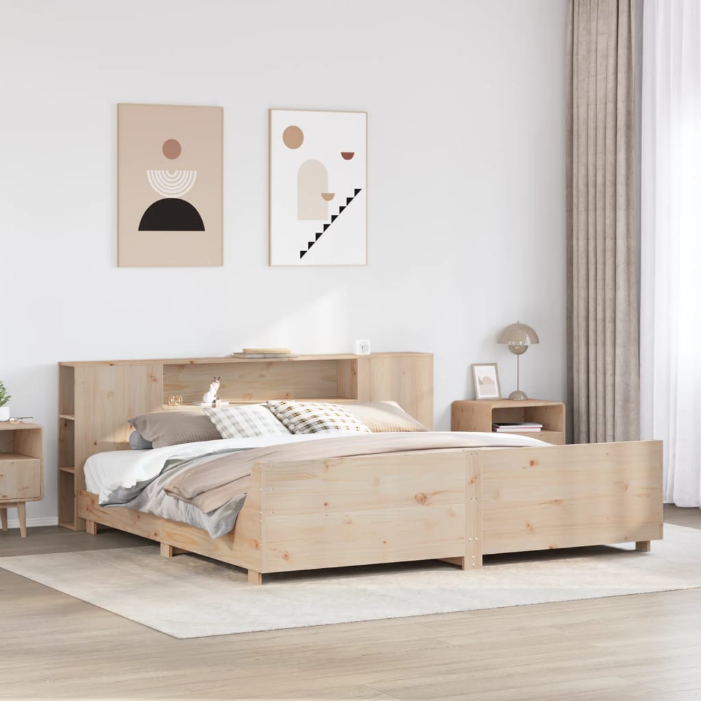 Bed Frame without Mattress 180x200 cm Super King Solid Wood Pine