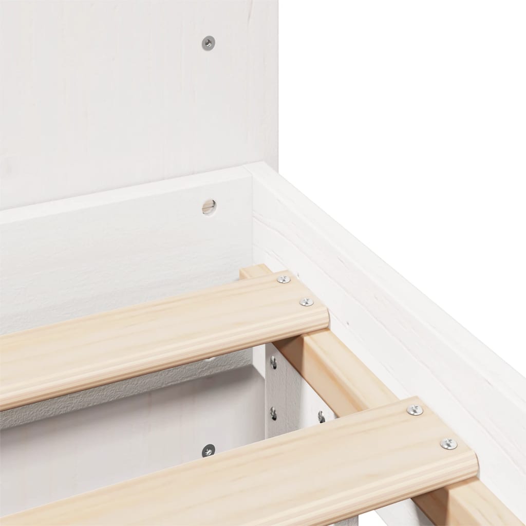 Bed Frame without Mattress White 180x200 cm Super King Solid Wood Pine