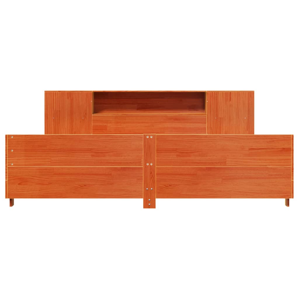 Bed Frame without Mattress Wax Brown 180x200 cm Super King Solid Wood Pine