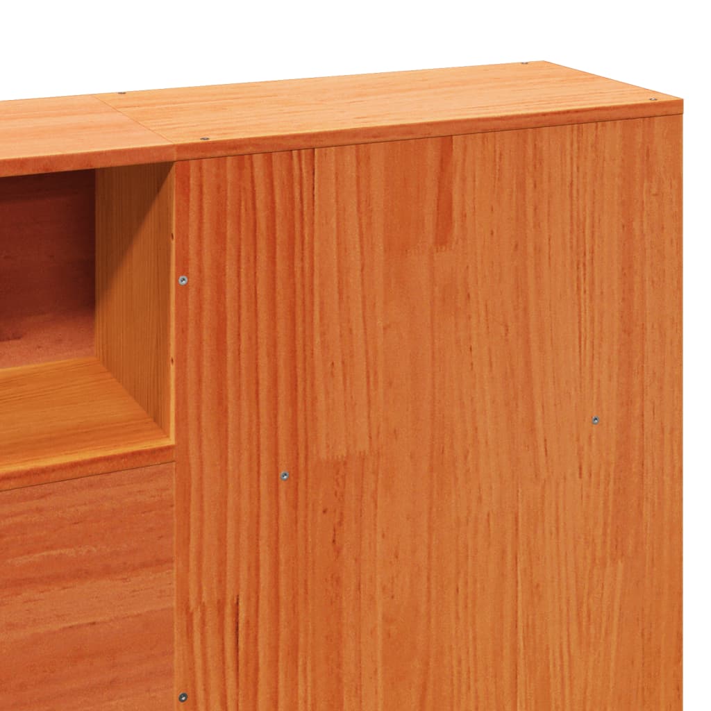 Bed Frame without Mattress Wax Brown 180x200 cm Super King Solid Wood Pine