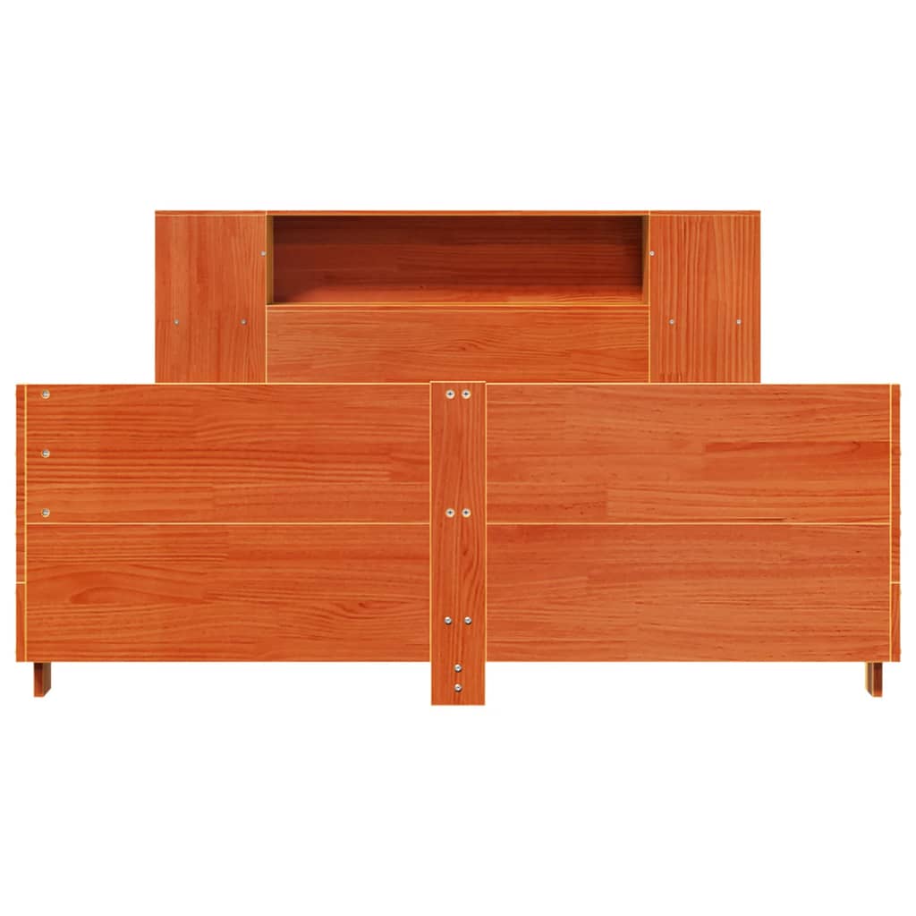 Bed Frame without Mattress Wax Brown 160x200 cm Solid Wood Pine