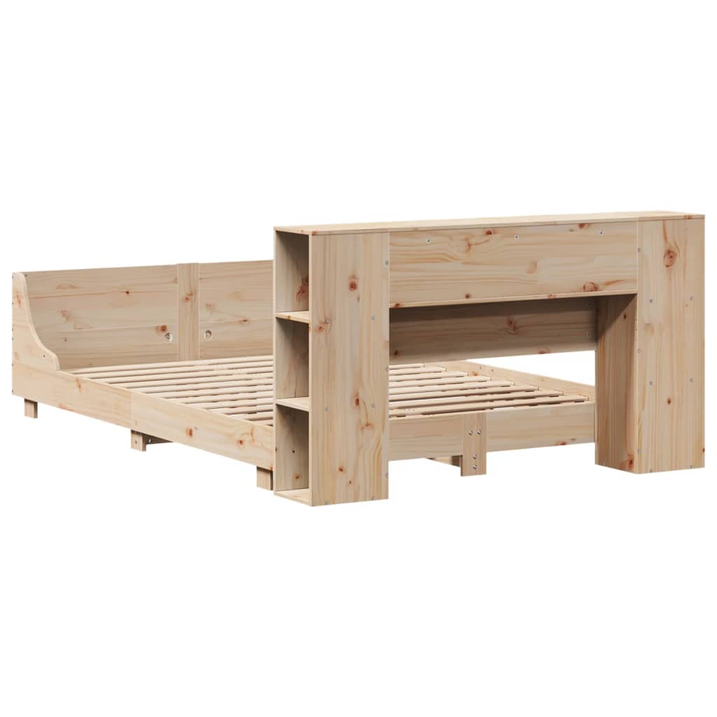 Bed Frame without Mattress 140x200 cm Solid Wood Pine