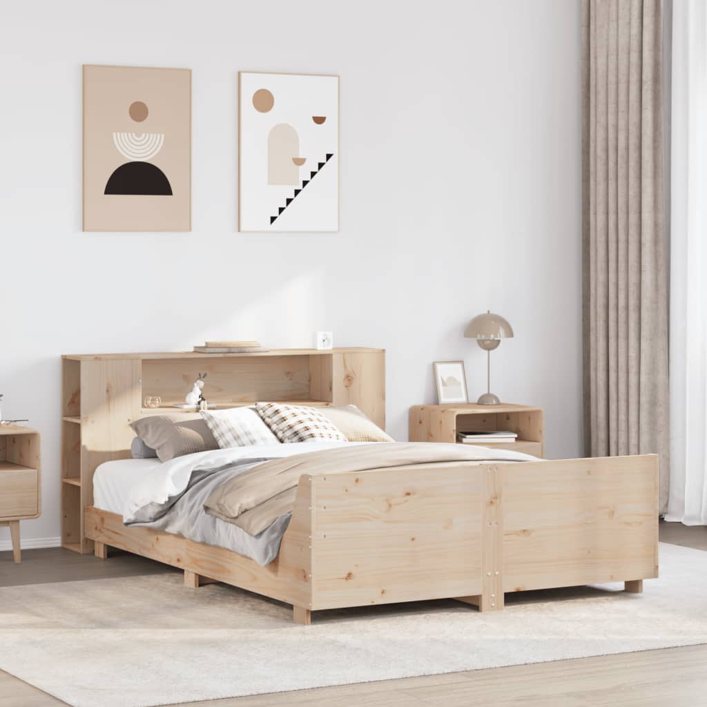 Bed Frame without Mattress 140x200 cm Solid Wood Pine
