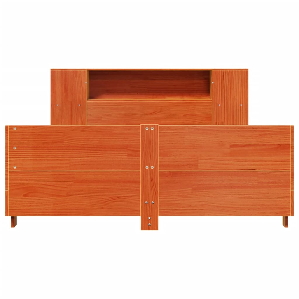 Bed Frame without Mattress Wax Brown 120x200 cm Solid Wood Pine