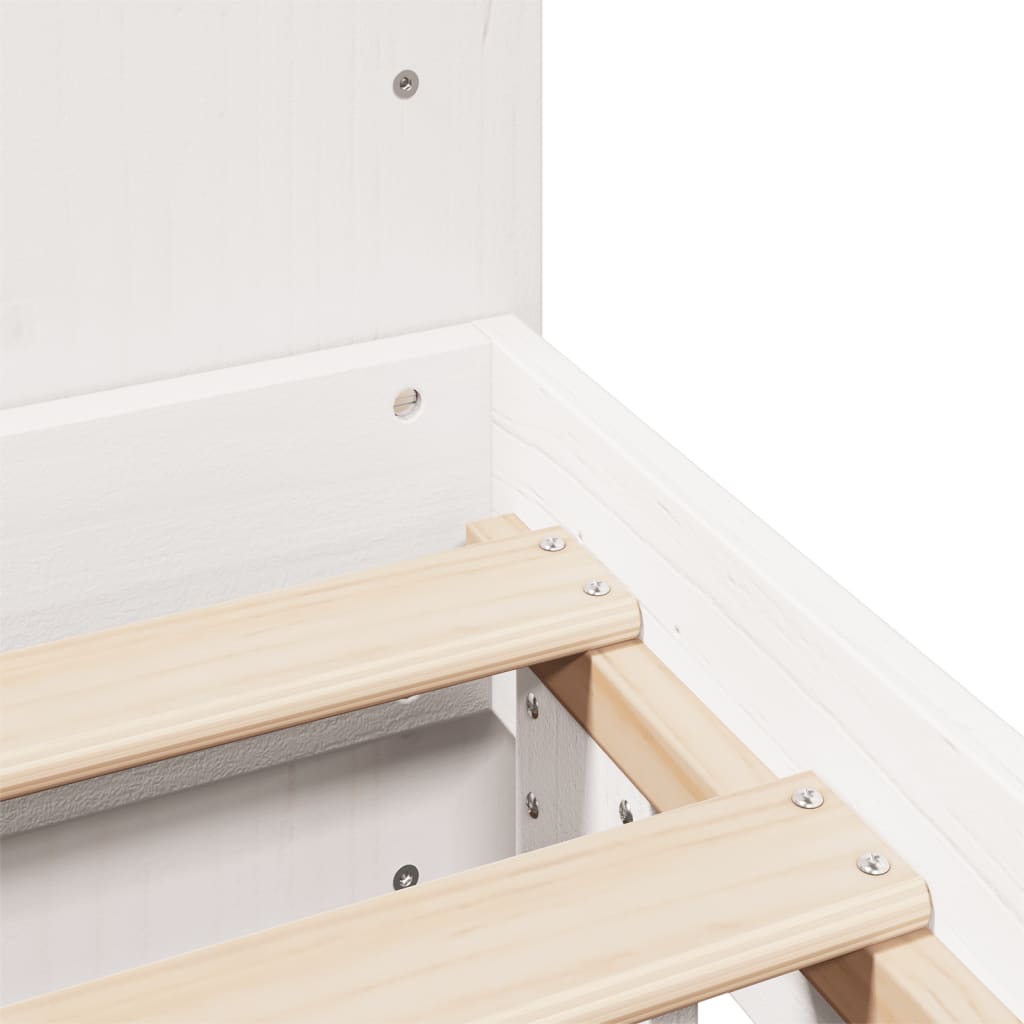 Bed Frame without Mattress White 135x190 cm Double Solid Wood Pine