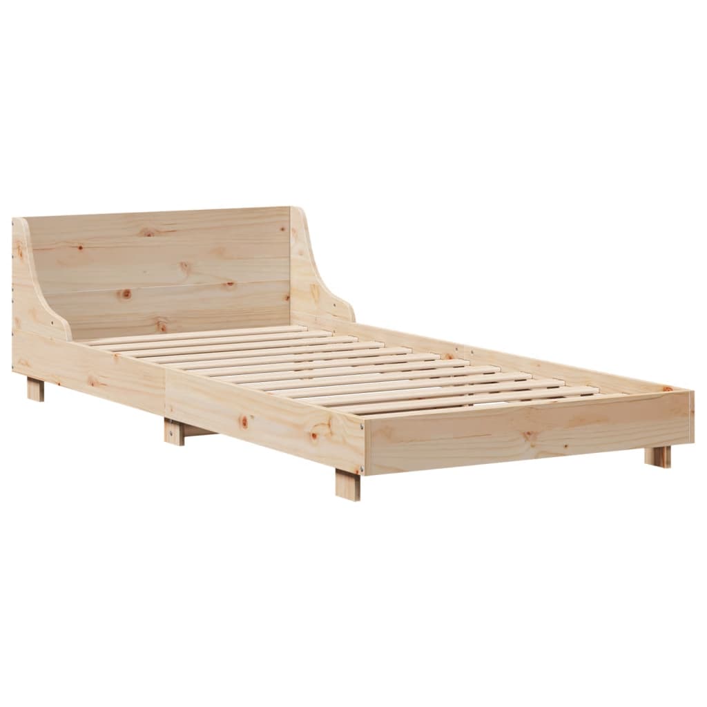 Bed Frame without Mattress 100x200 cm Solid Wood Pine