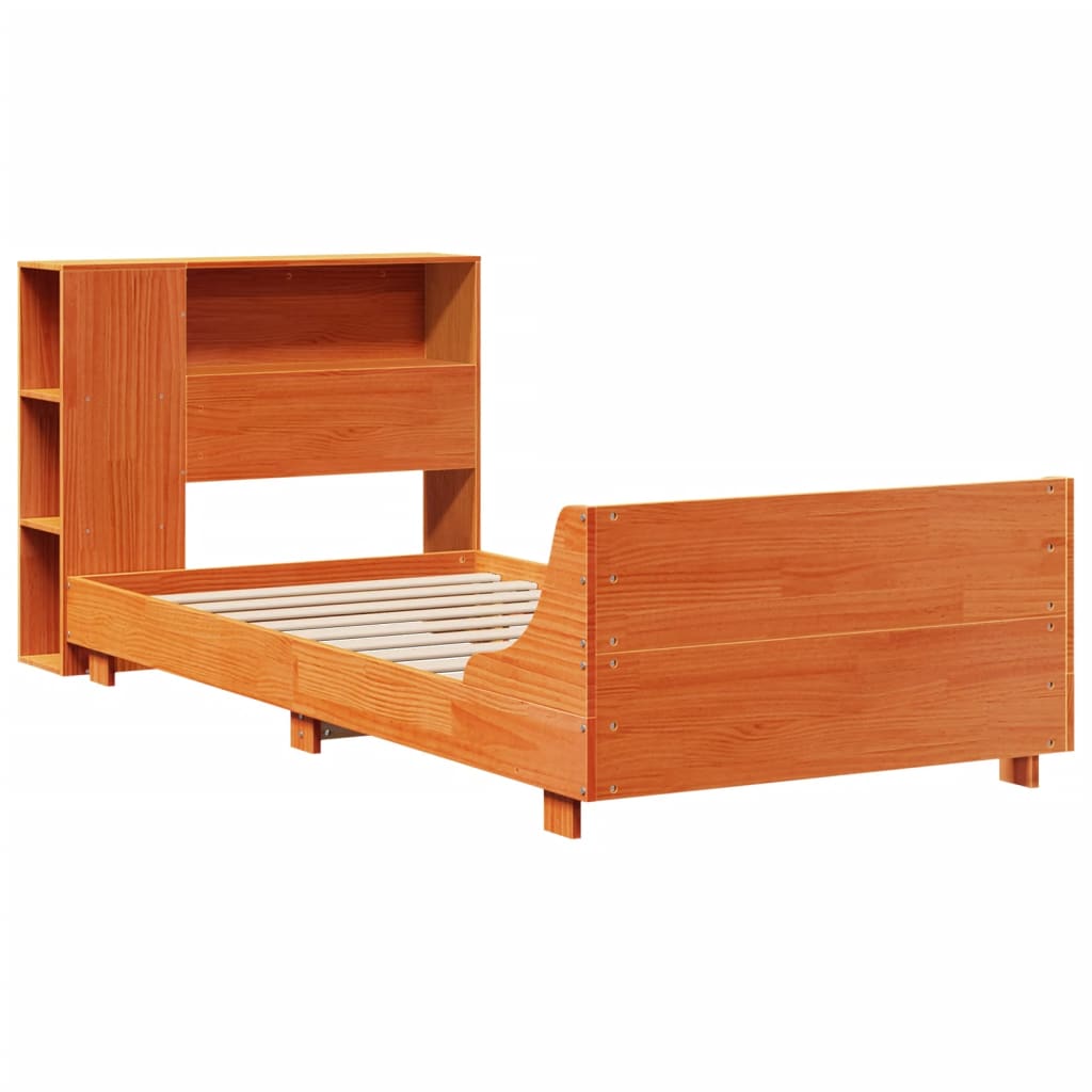 Bed Frame without Mattress Wax Brown 100x200 cm Solid Wood Pine
