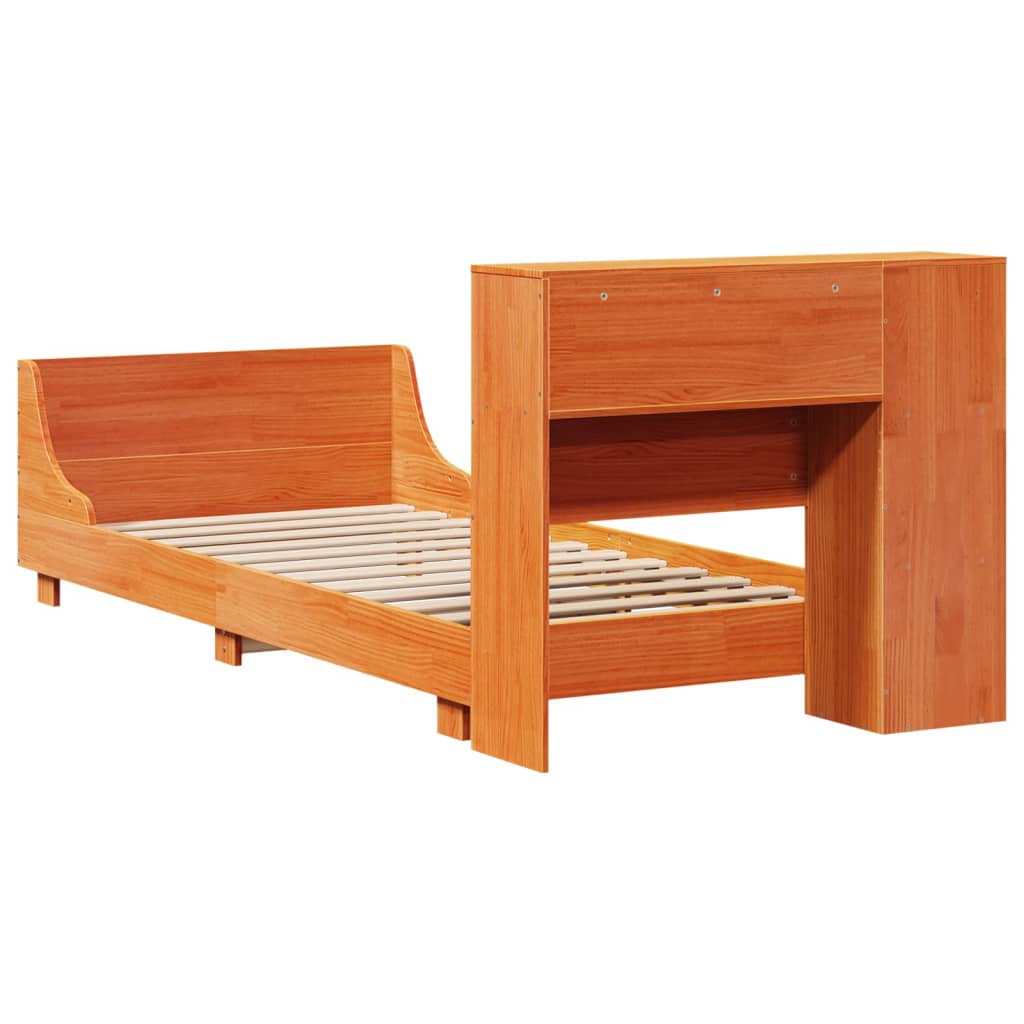 Bed Frame without Mattress Wax Brown 100x200 cm Solid Wood Pine