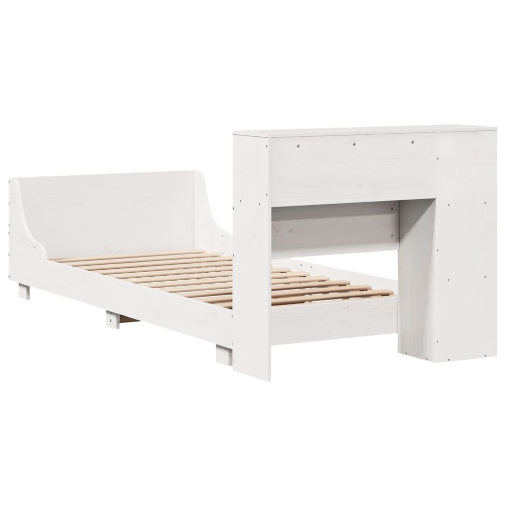 Bed Frame without Mattress White 90x200 cm Solid Wood Pine