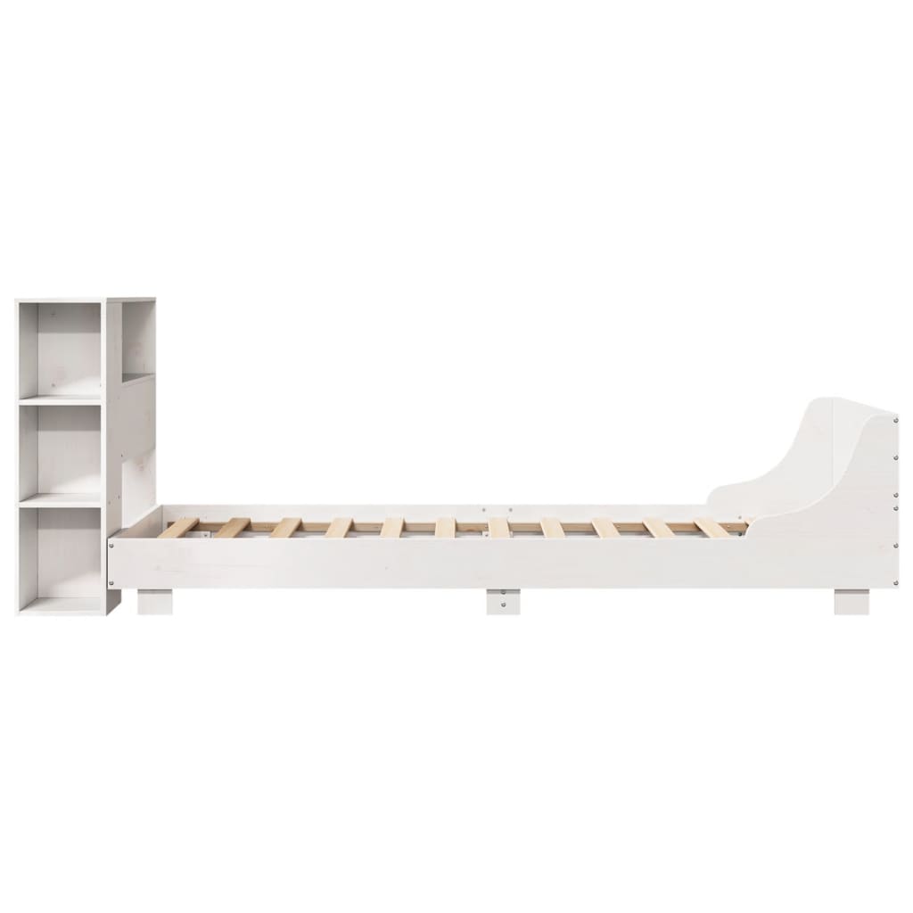 Bed Frame without Mattress White 90x190 cm Single Solid Wood Pine