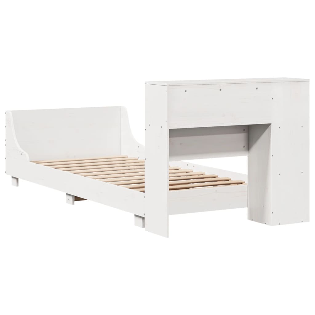 Bed Frame without Mattress White 90x190 cm Single Solid Wood Pine