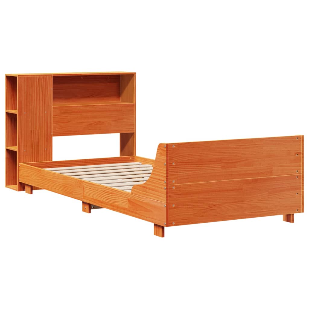 Bed Frame without Mattress Wax Brown 75x190 cm Small Single Solid Wood Pine