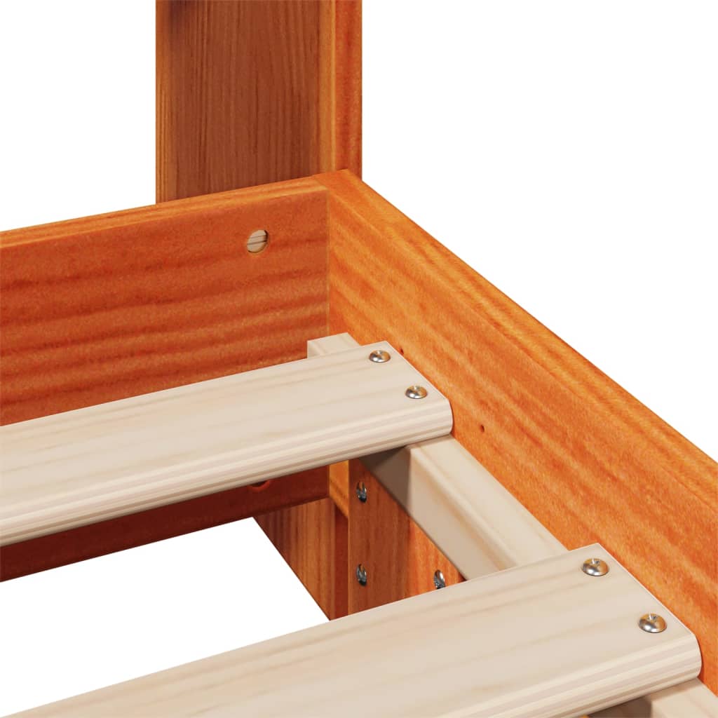 Bed Frame without Mattress Wax Brown 75x190 cm Small Single Solid Wood Pine