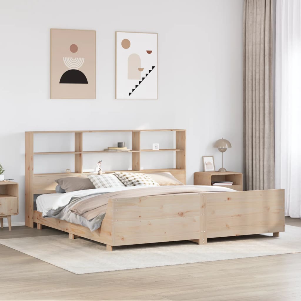 Bed Frame without Mattress 180x200 cm Super King Solid Wood Pine