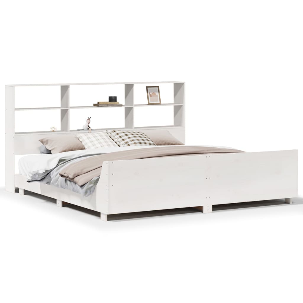 Bed Frame without Mattress White 180x200 cm Super King Solid Wood Pine