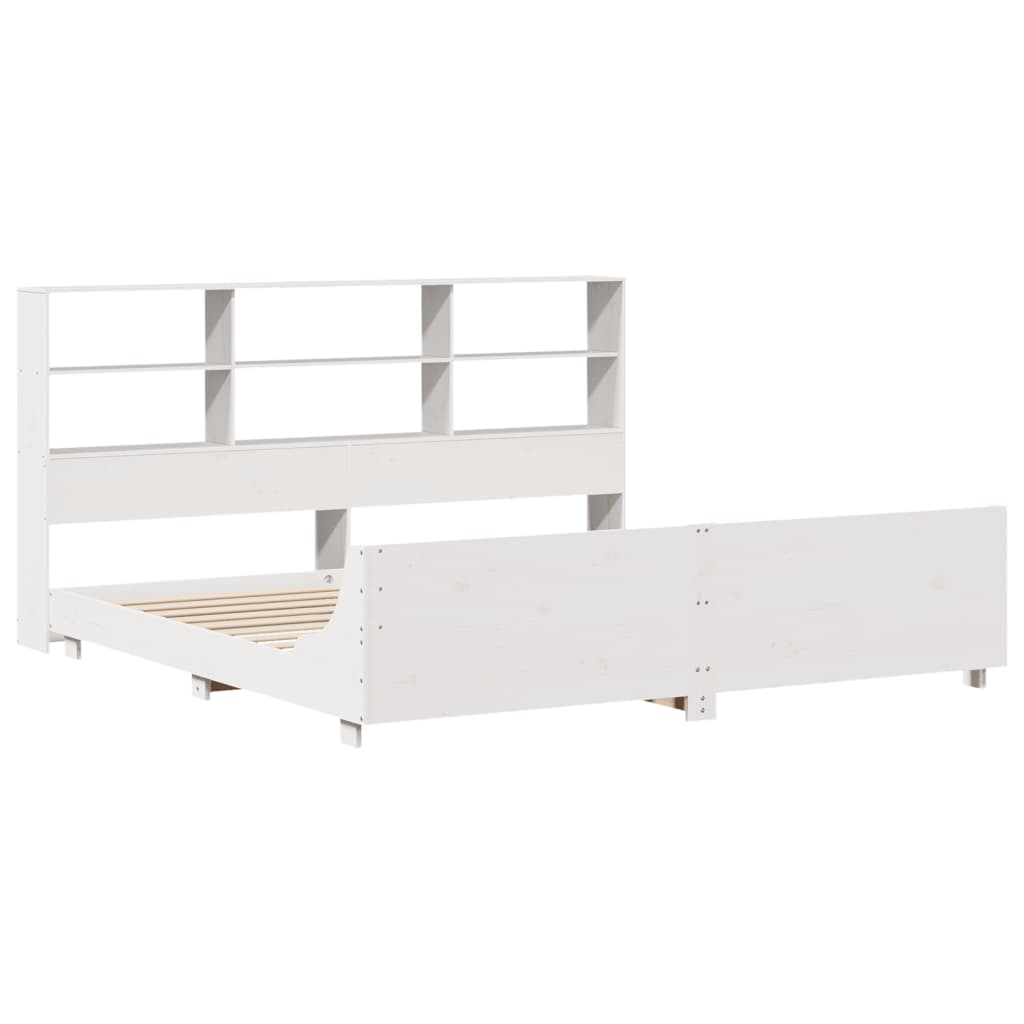 Bed Frame without Mattress White 180x200 cm Super King Solid Wood Pine