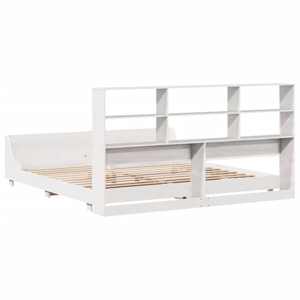 Bed Frame without Mattress White 180x200 cm Super King Solid Wood Pine