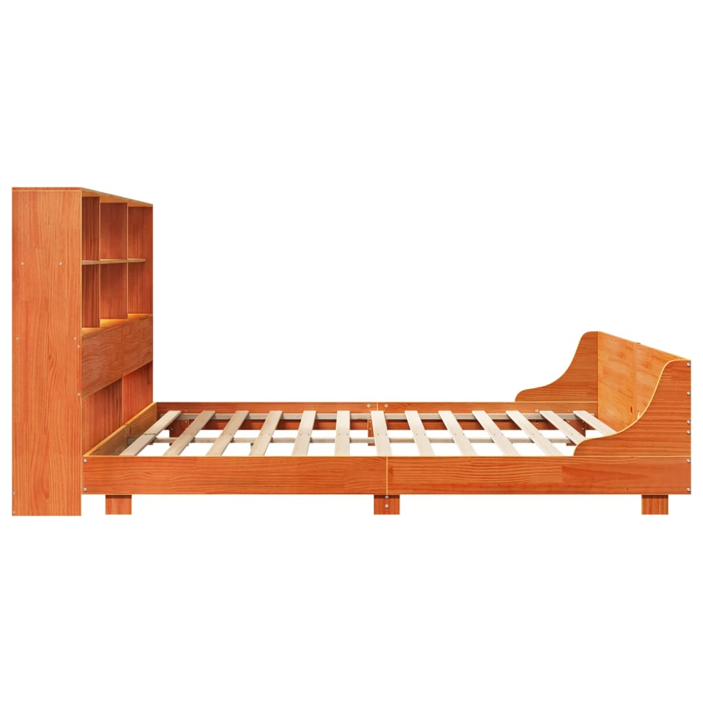 Bed Frame without Mattress Wax Brown 180x200 cm Super King Solid Wood Pine
