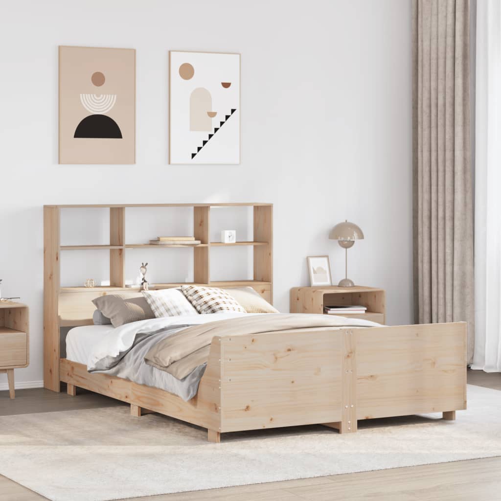 Bed Frame without Mattress 150x200 cm King Size Solid Wood Pine