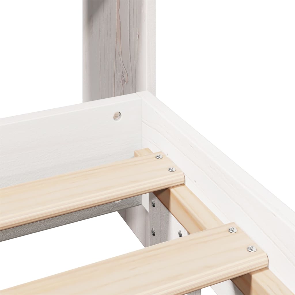 Bed Frame without Mattress White 120x200 cm Solid Wood Pine