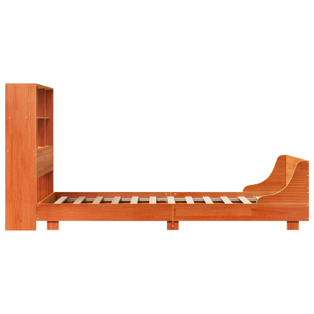 Bed Frame without Mattress Wax Brown 100x200 cm Solid Wood Pine
