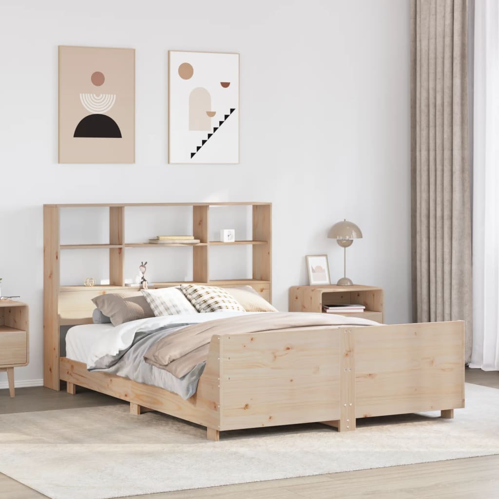 Bed Frame without Mattress 140x190 cm Solid Wood Pine