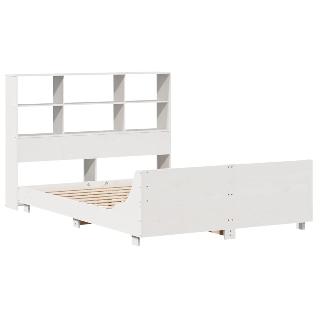 Bed Frame without Mattress White 140x190 cm Solid Wood Pine