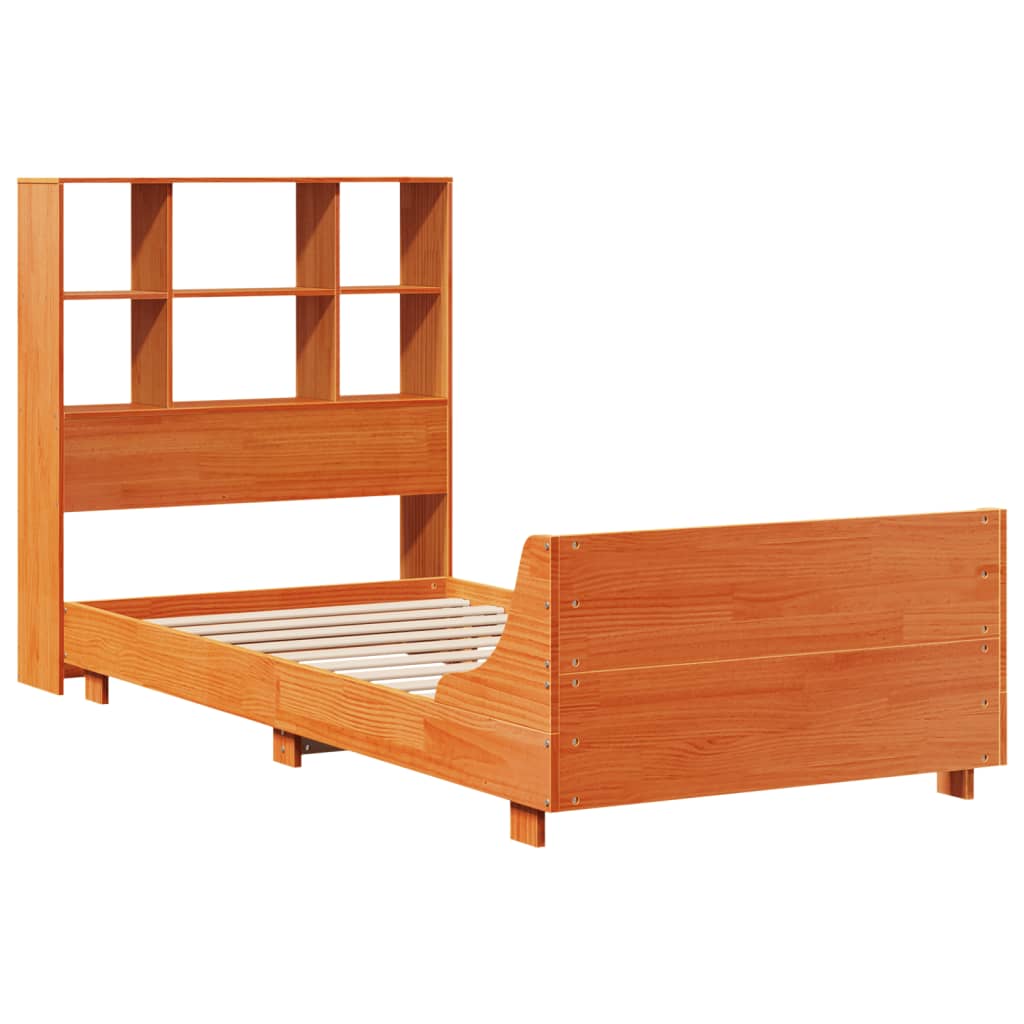 Bed Frame without Mattress Wax Brown 90x190 cm Single Solid Wood Pine
