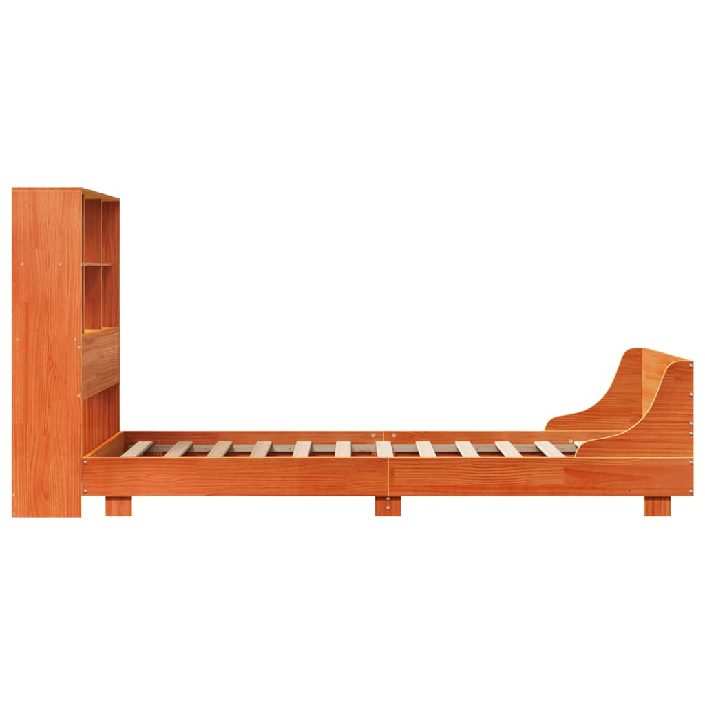 Bed Frame without Mattress Wax Brown 90x190 cm Single Solid Wood Pine