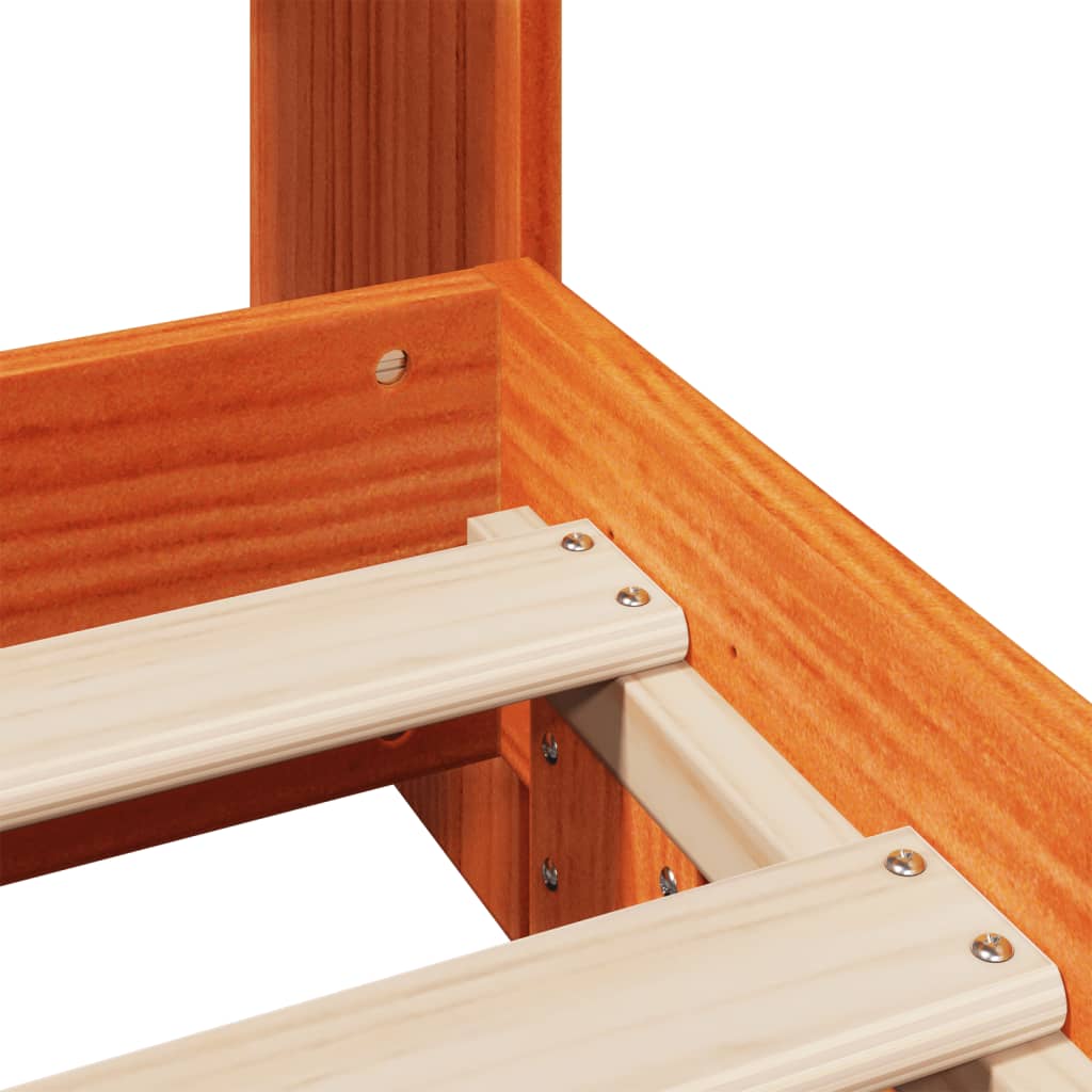 Bed Frame without Mattress Wax Brown 90x190 cm Single Solid Wood Pine