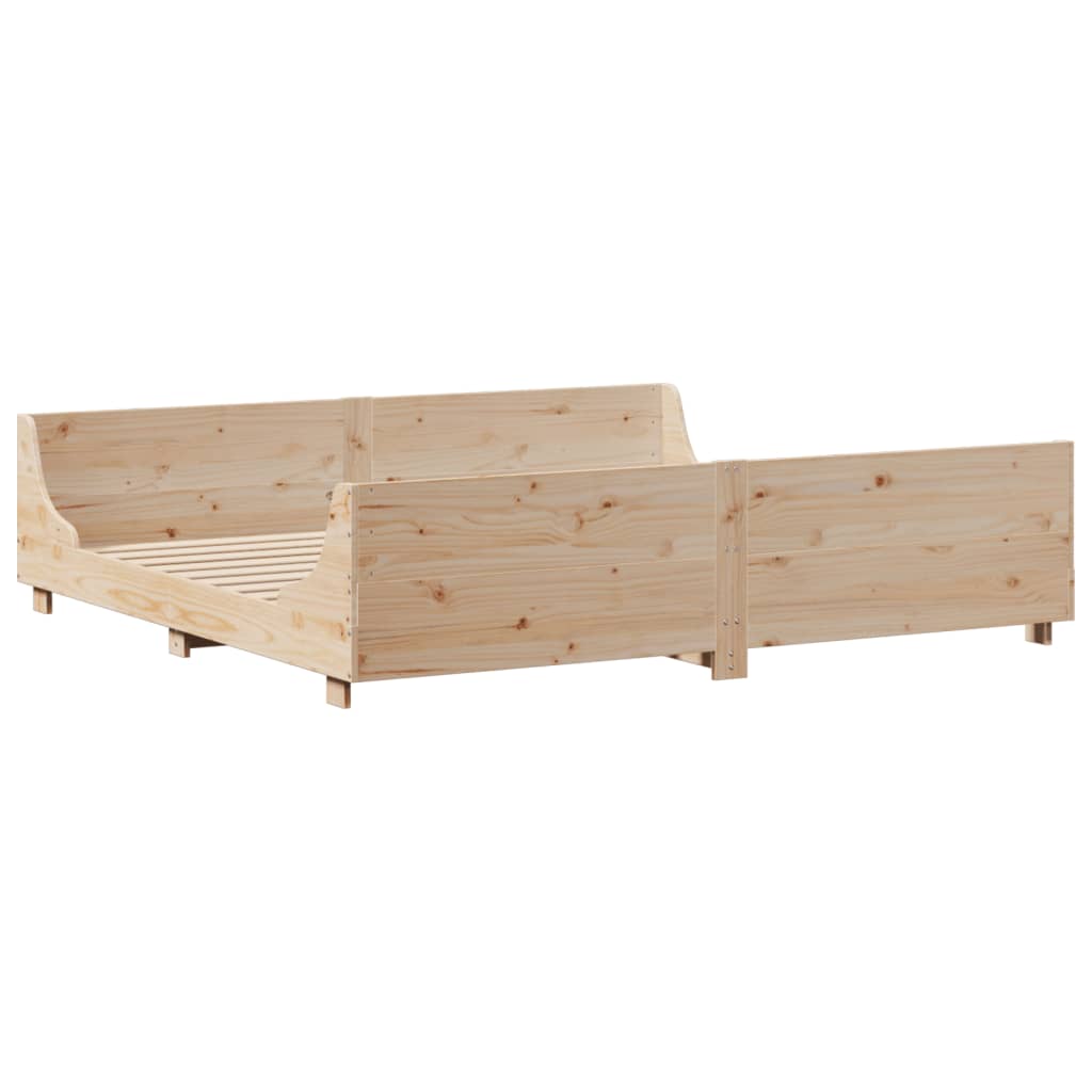 Bed Frame without Mattress 200x200 cm Solid Wood Pine