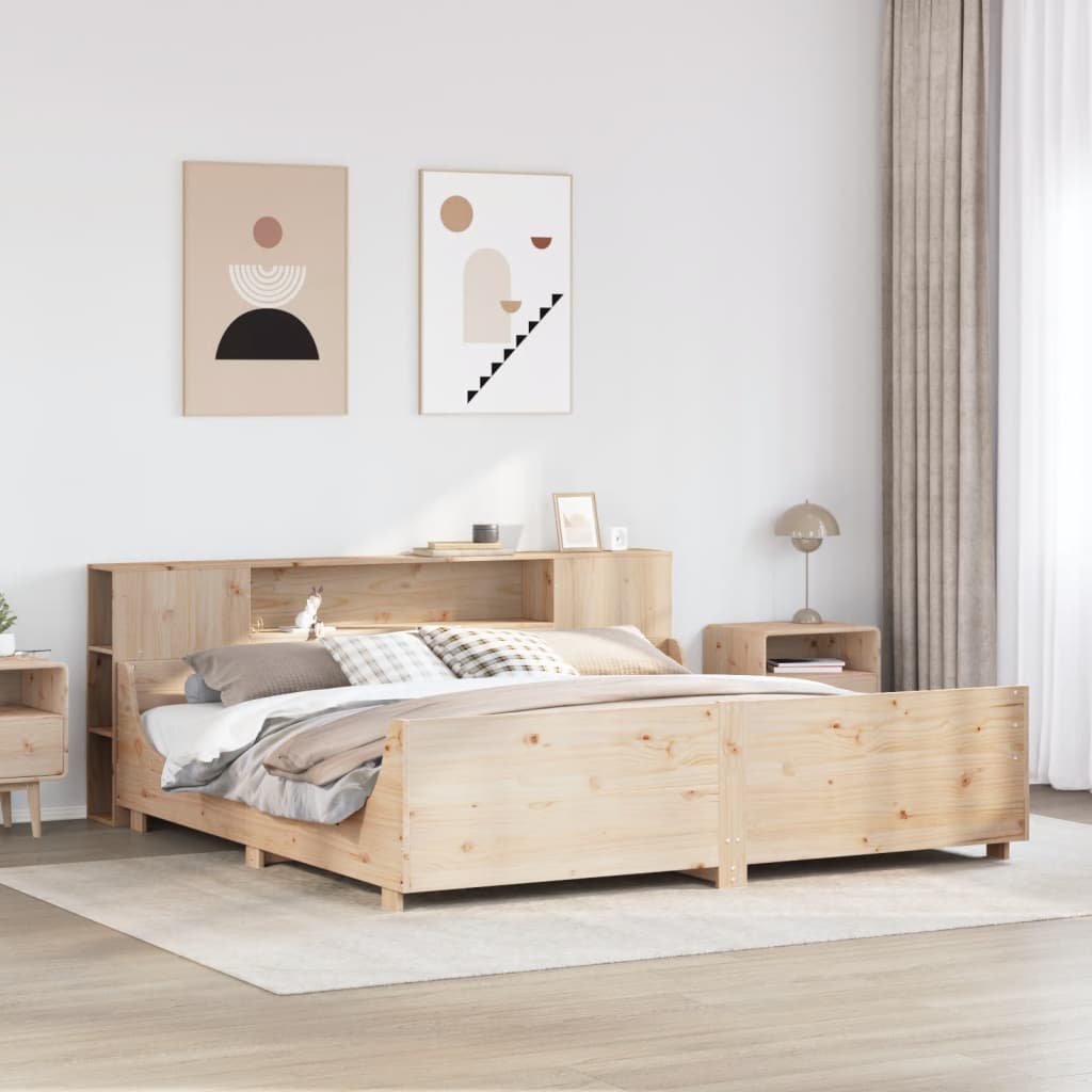 Bed Frame without Mattress 200x200 cm Solid Wood Pine