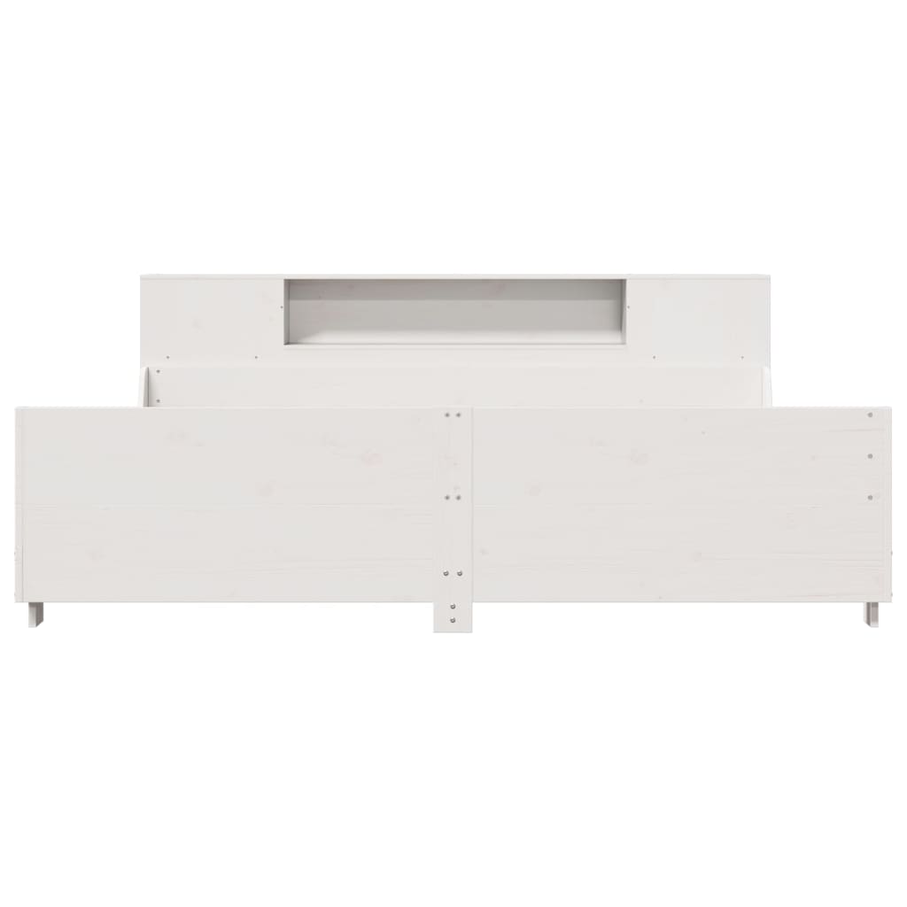Bed Frame without Mattress White 200x200 cm Solid Wood Pine