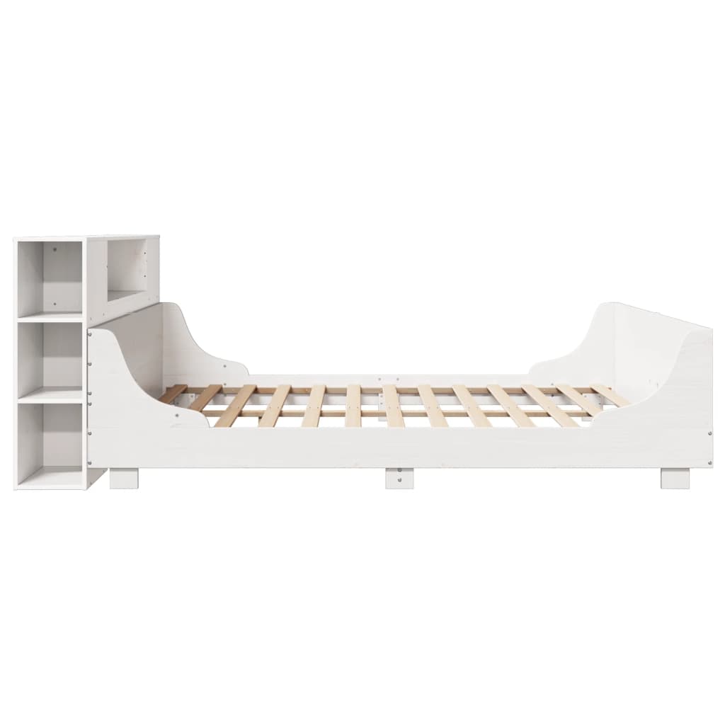 Bed Frame without Mattress White 200x200 cm Solid Wood Pine