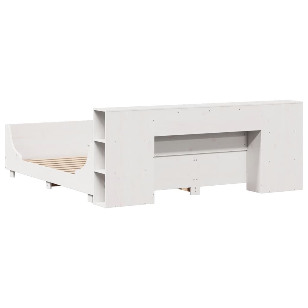 Bed Frame without Mattress White 200x200 cm Solid Wood Pine