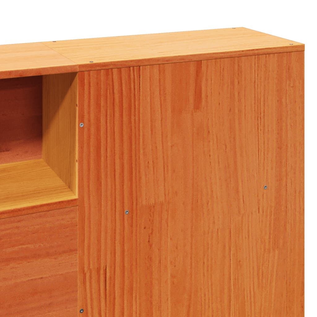 Bed Frame without Mattress Wax Brown 200x200 cm Solid Wood Pine